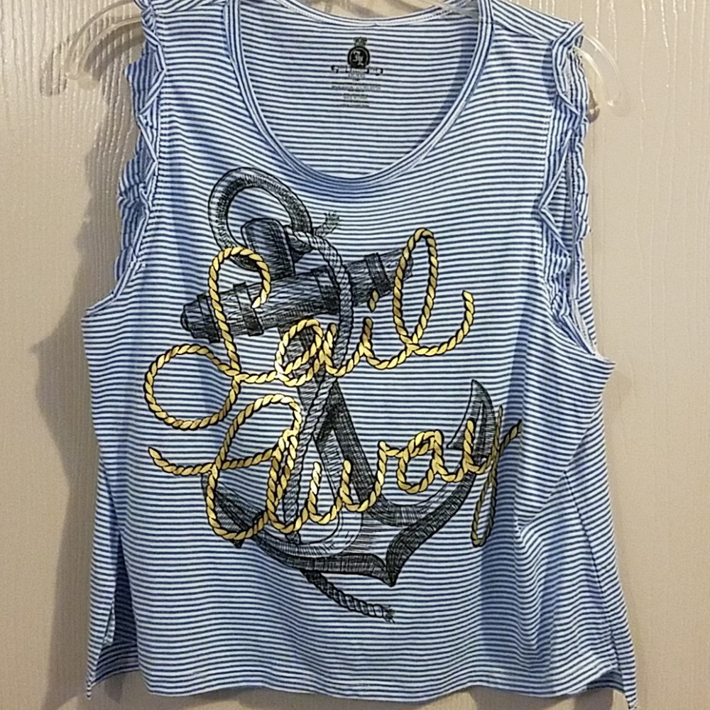 Anchor / "Sail Away" blouse  sz XXL